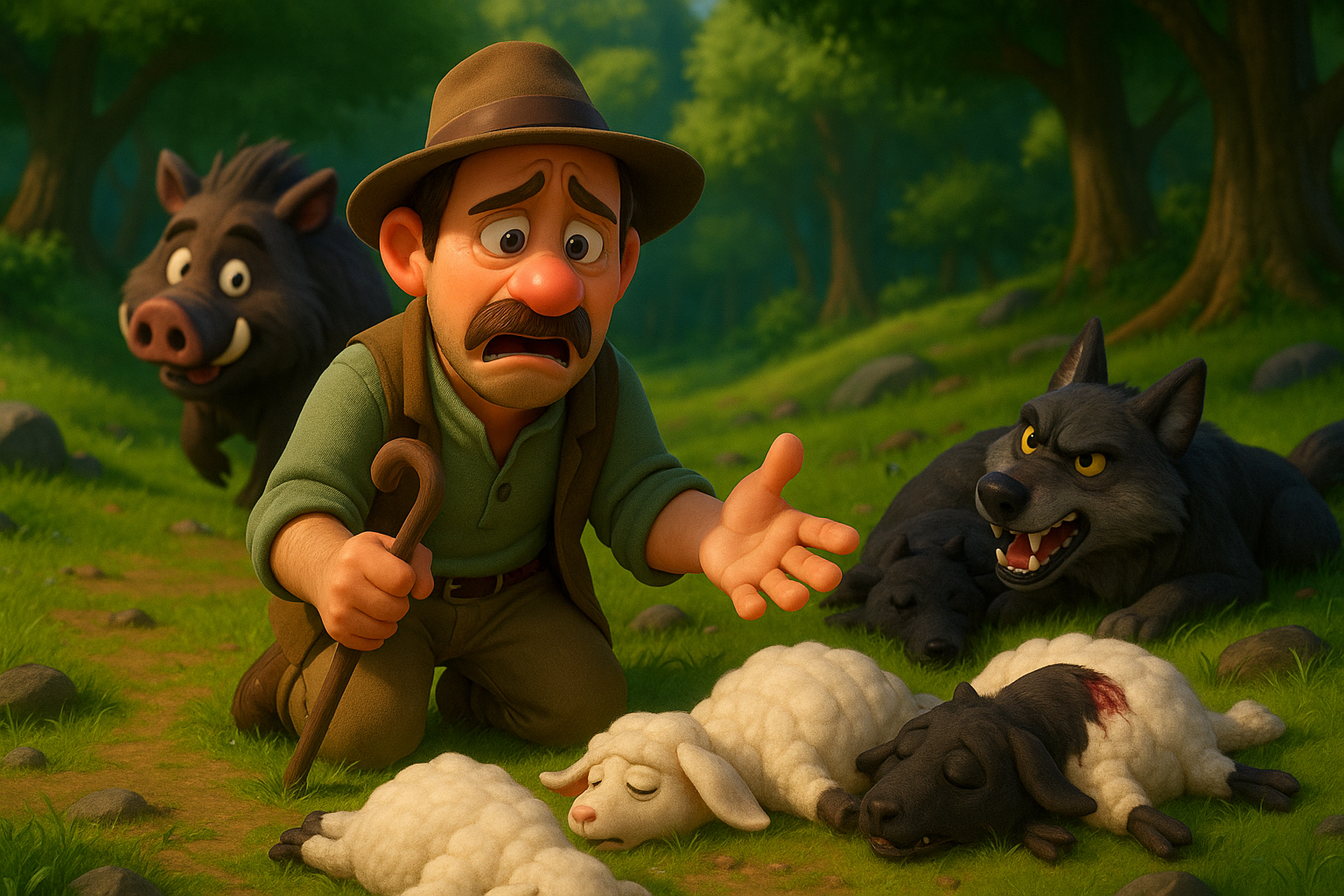 गड़रिया और सूअर